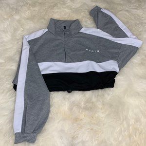 NVGTN Grey Oversized Cropped Pullover